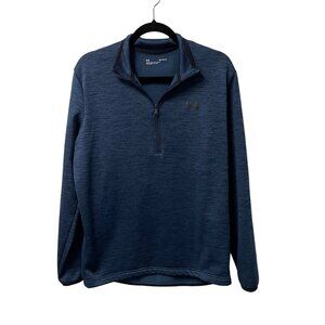 UNDER ARMOUR TECH 1/2 ZIP PULLOVER SWEATER LOOSE FIT MENS M HEATHER BLUE FLEECE